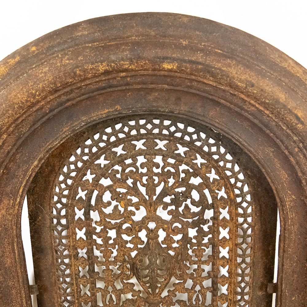 Antique Cast Iron Arched Fireplace Frame & Cover