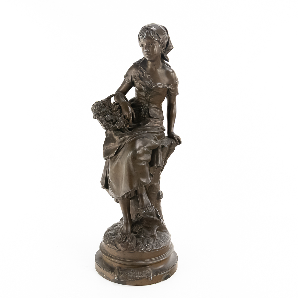 "Les Cerises" French Spelter Sculpture