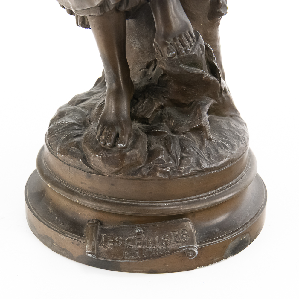 "Les Cerises" French Spelter Sculpture