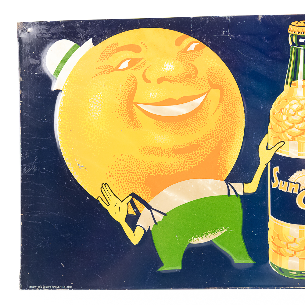 1940s Sun Crest Orange Man SST Advertising Sign
