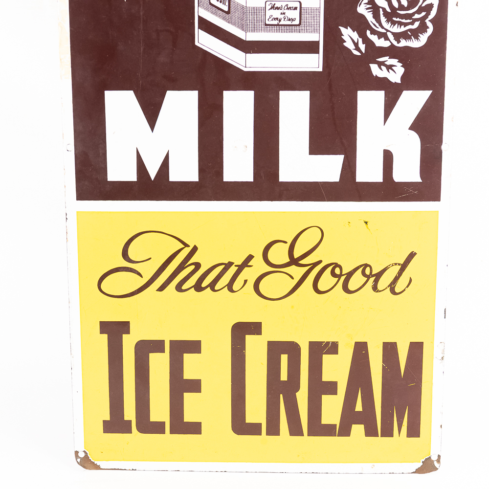 40" Rose Lawn Milk Ice Cream SSP Advertising Sign