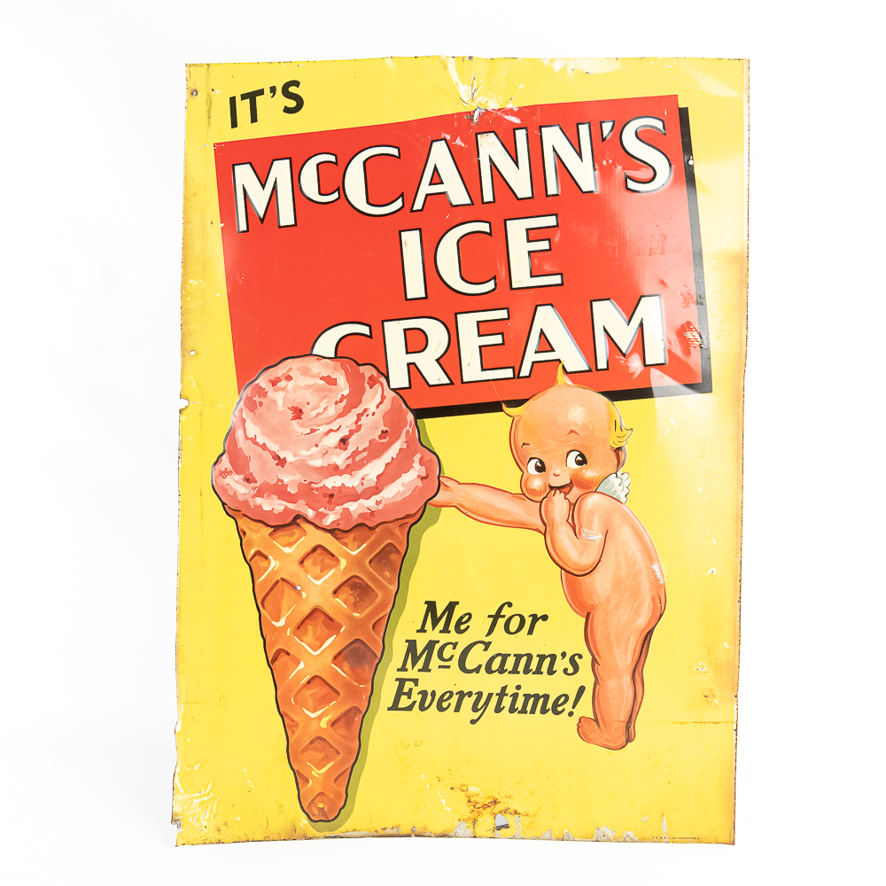 McCann's Ice Cream Kewpie ESST Advertising Sign