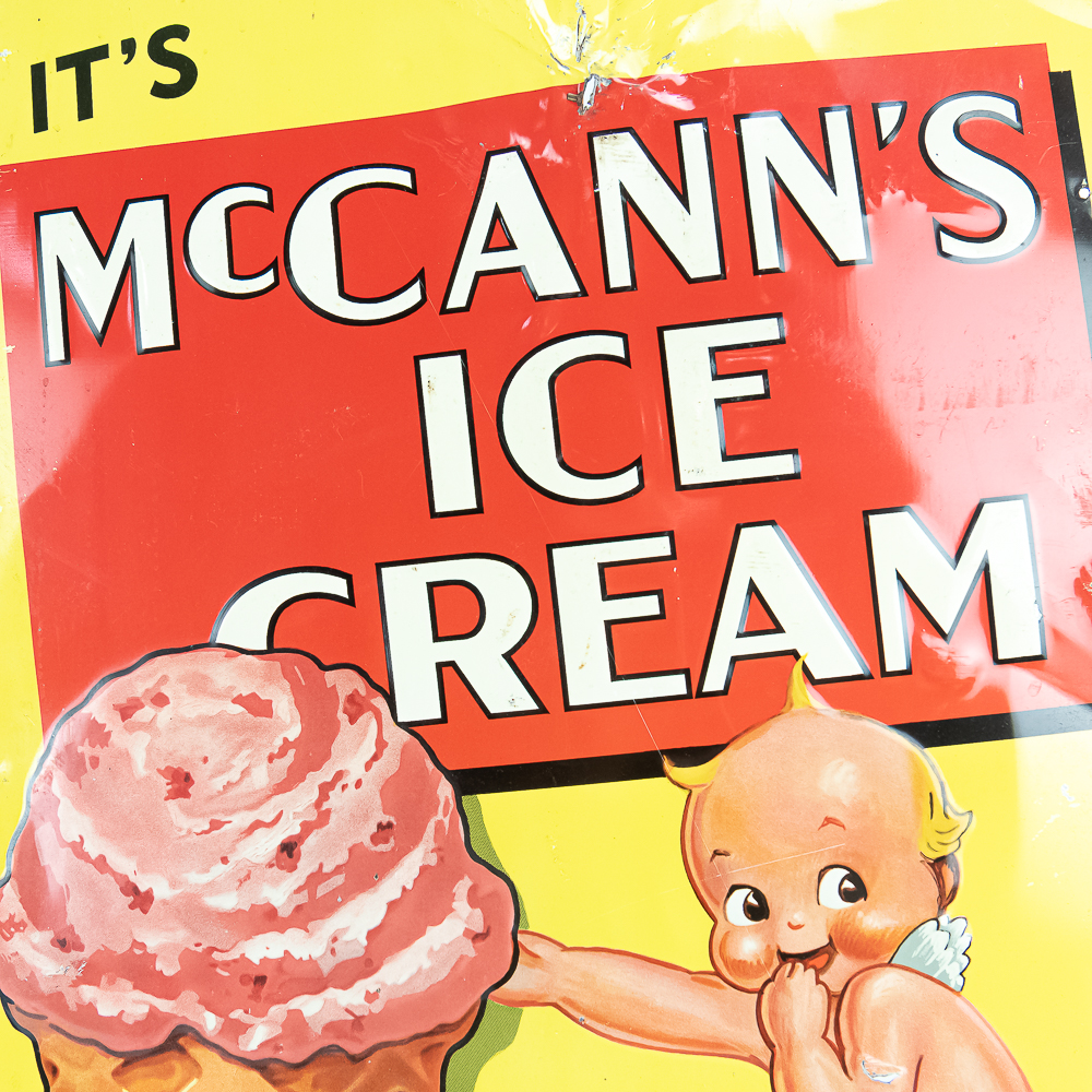 McCann's Ice Cream Kewpie ESST Advertising Sign