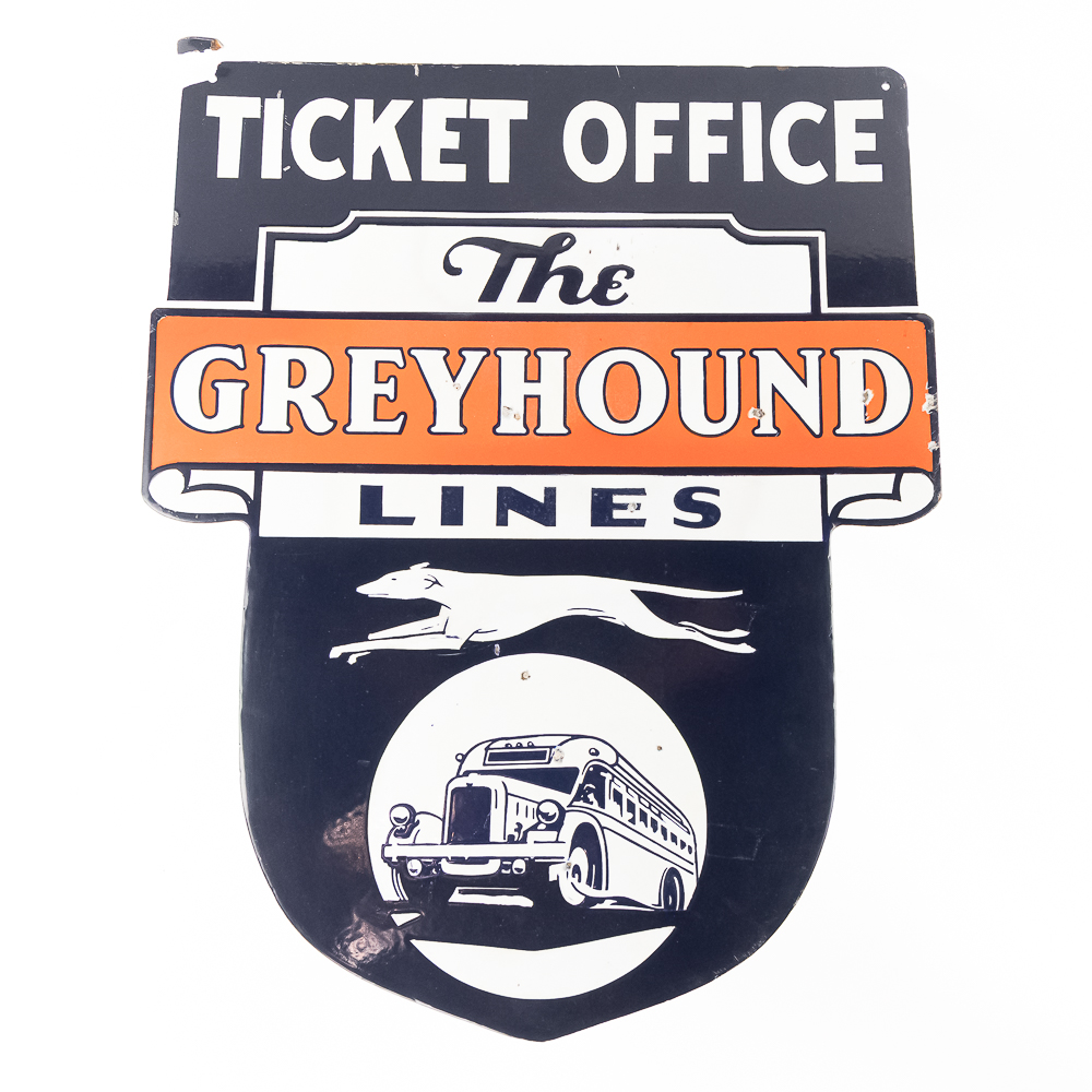 The Greyhound Lines Ticket DSP Advertising Sign