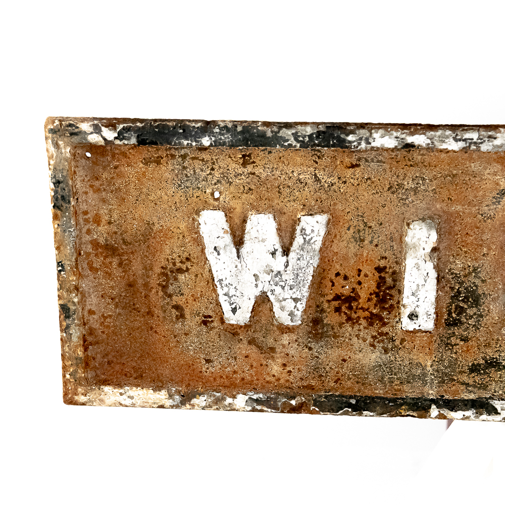 Antique 53" Wilfred St Cast Iron Street Sign