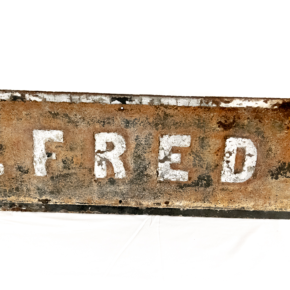 Antique 53" Wilfred St Cast Iron Street Sign