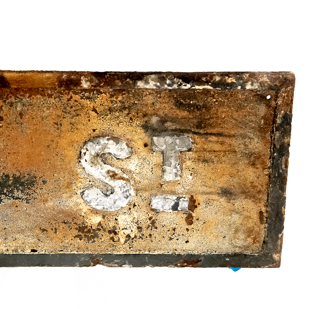 Antique 53" Wilfred St Cast Iron Street Sign