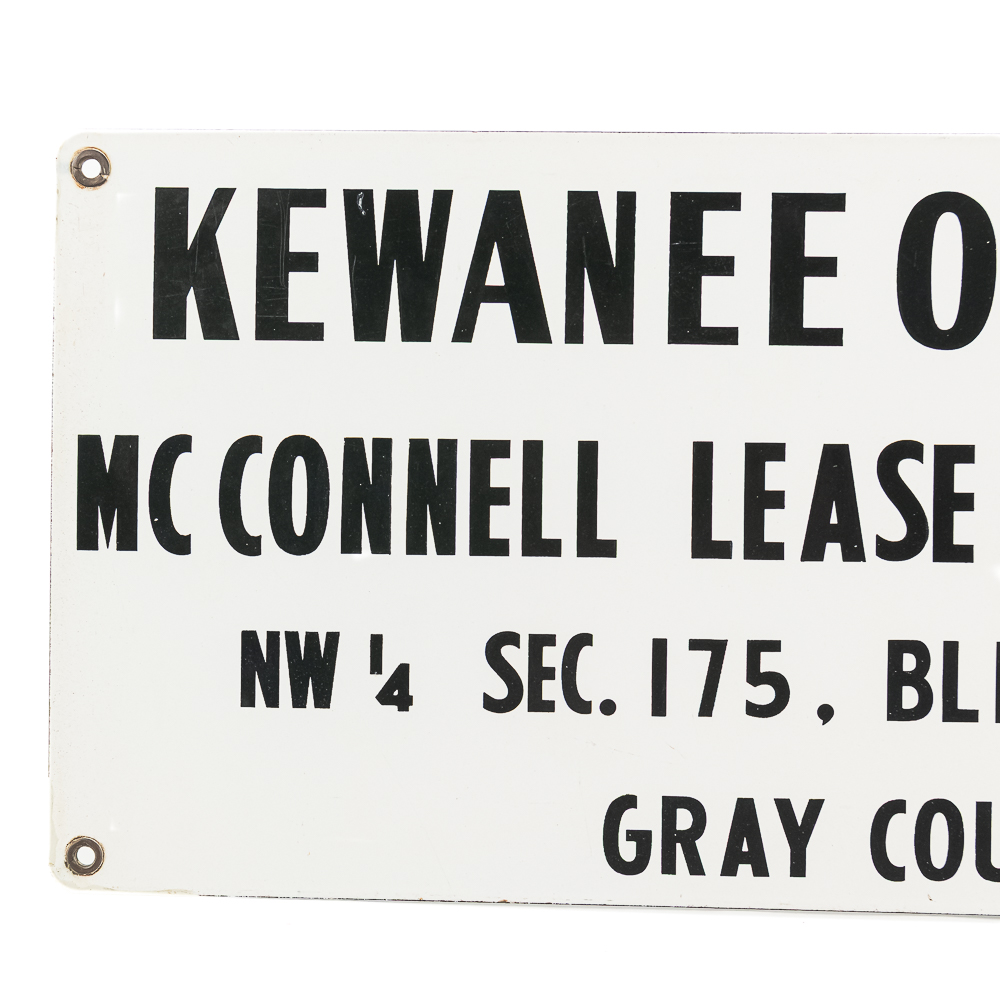 26" Kewanee Oil Well Lease SSP Advertising Sign