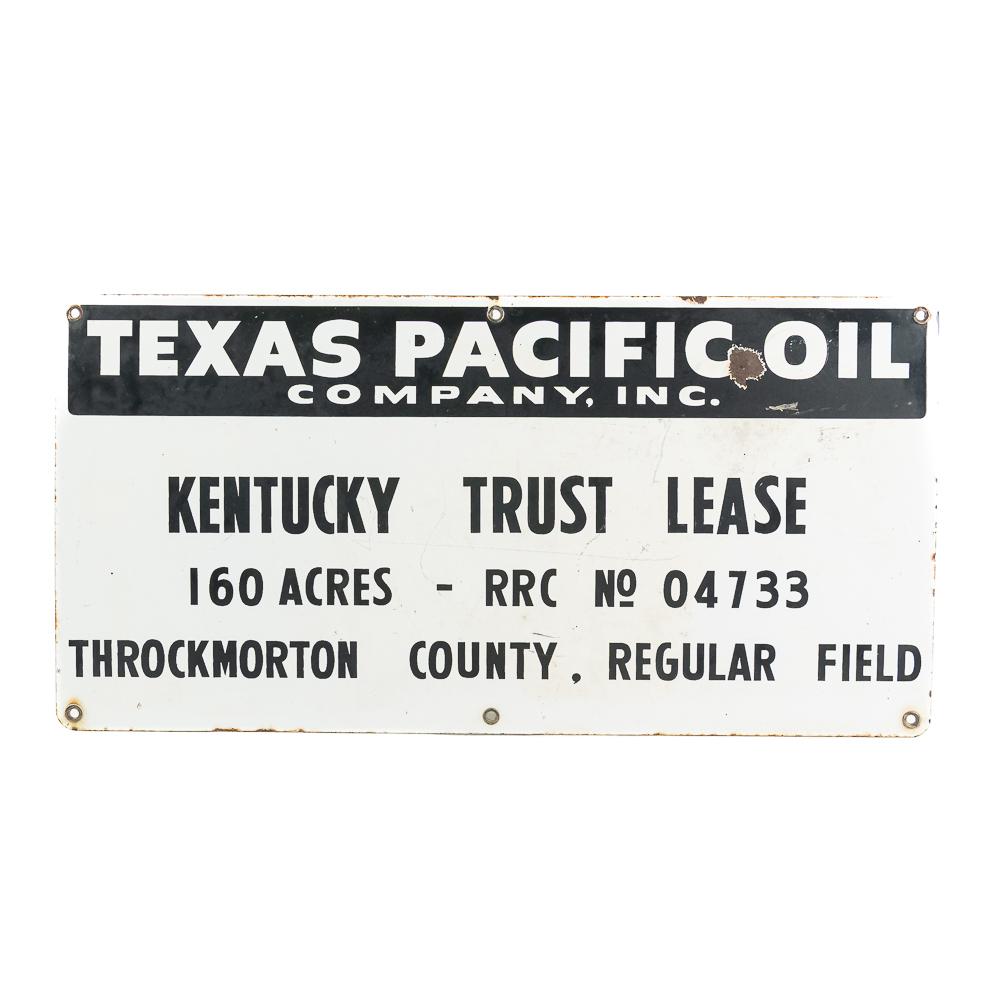 Texas Pacific Oil Well Lease SSP Advertising Sign