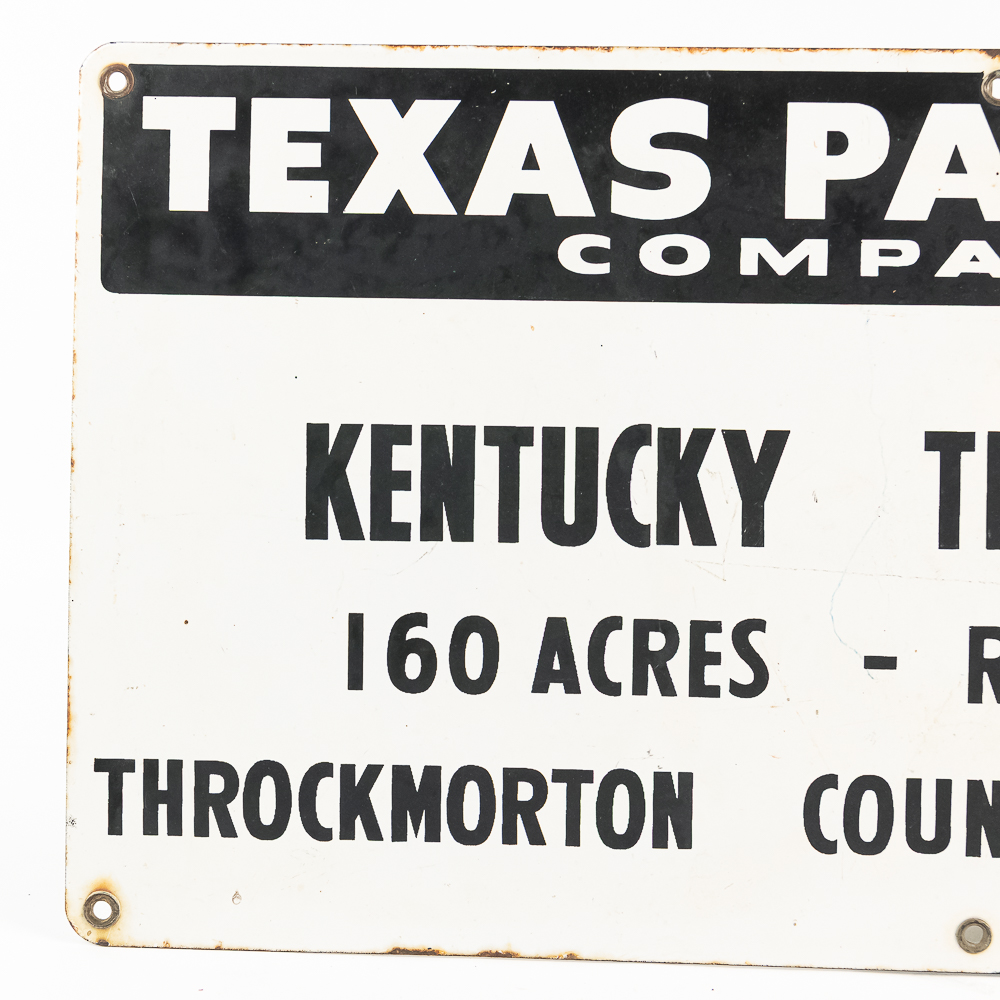 Texas Pacific Oil Well Lease SSP Advertising Sign