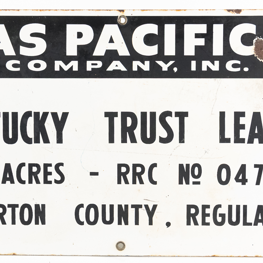 Texas Pacific Oil Well Lease SSP Advertising Sign