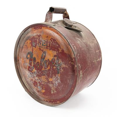 O'Neil's "Velvet" Motor Oil 5-Gallon Rocker Can, 1920s, produced for O'Neil Oil & Paint Co 