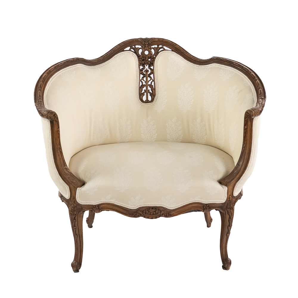 Rococo Revival Medallion-Back Settee / Parlor Sofa