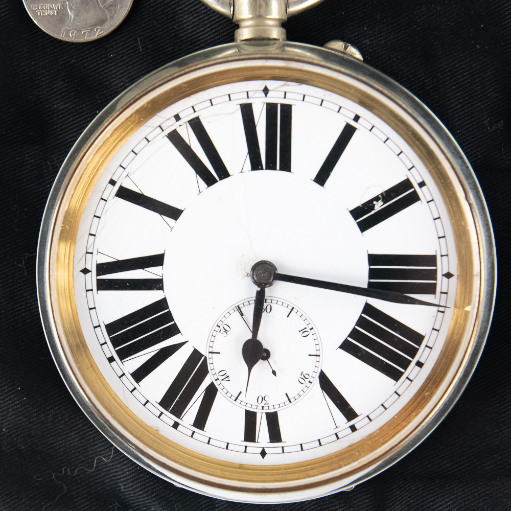 Goliath Open Face Pocket Watch w Argentan Case