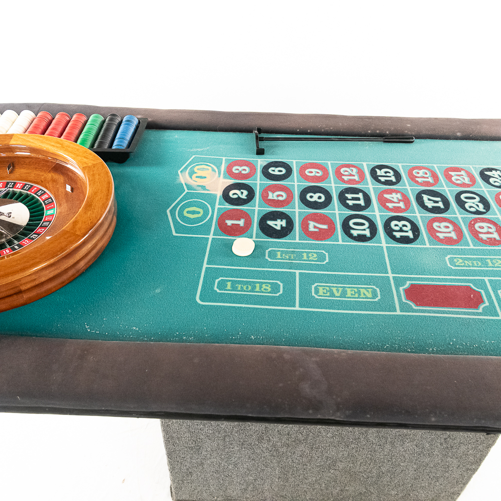 Roulette Wheel Table with Stain