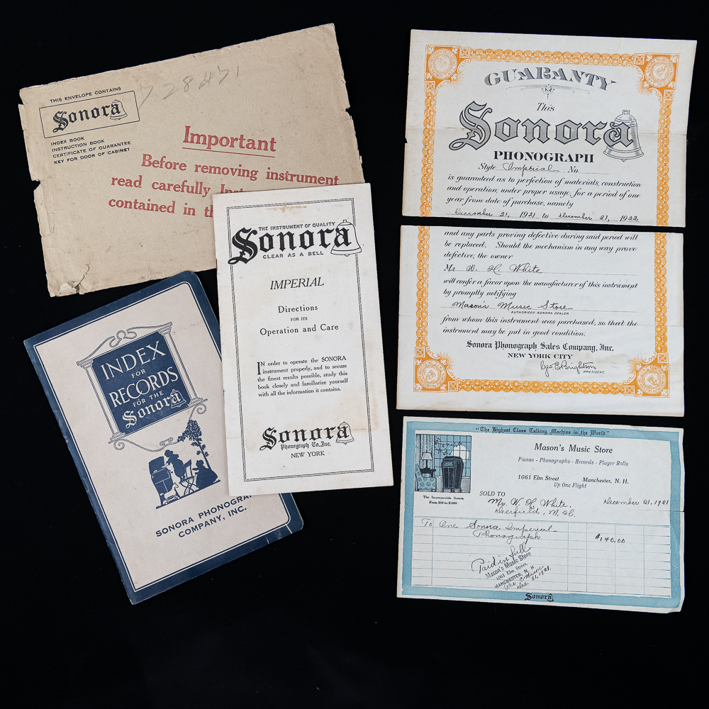 1921 Sonora Phonograph Ephemera Group