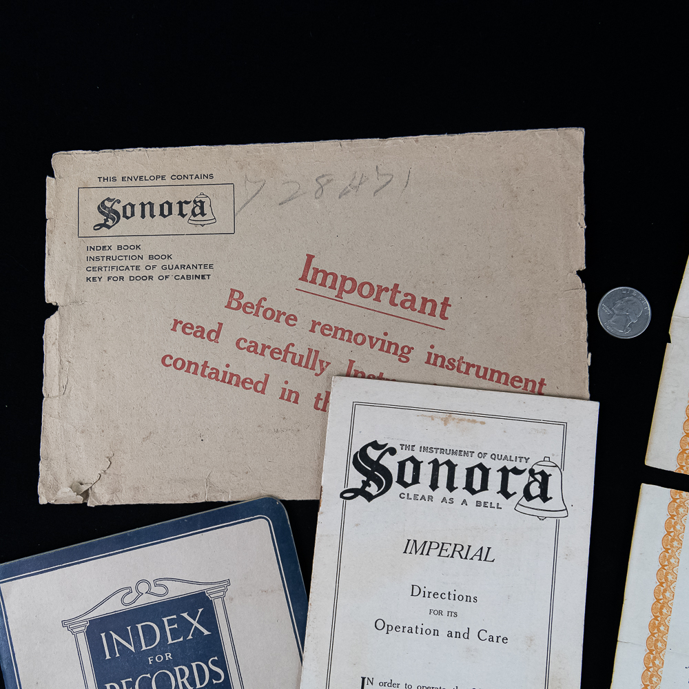1921 Sonora Phonograph Ephemera Group