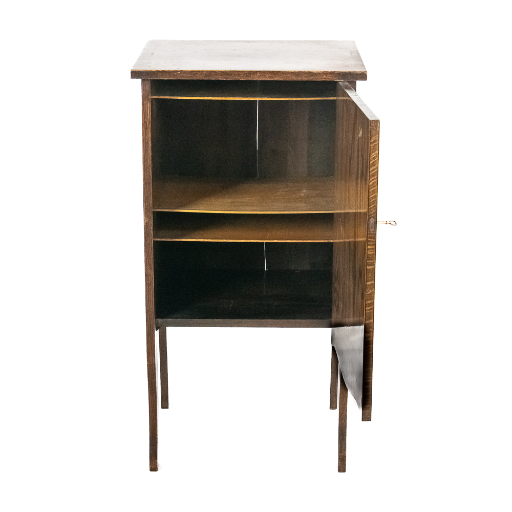Oak Record Storage Cabinet w/ Key