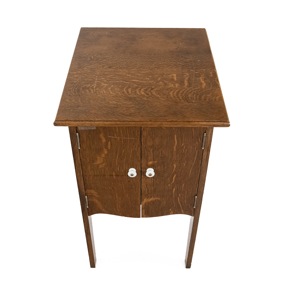 Oak Disc Record Base Cabinet