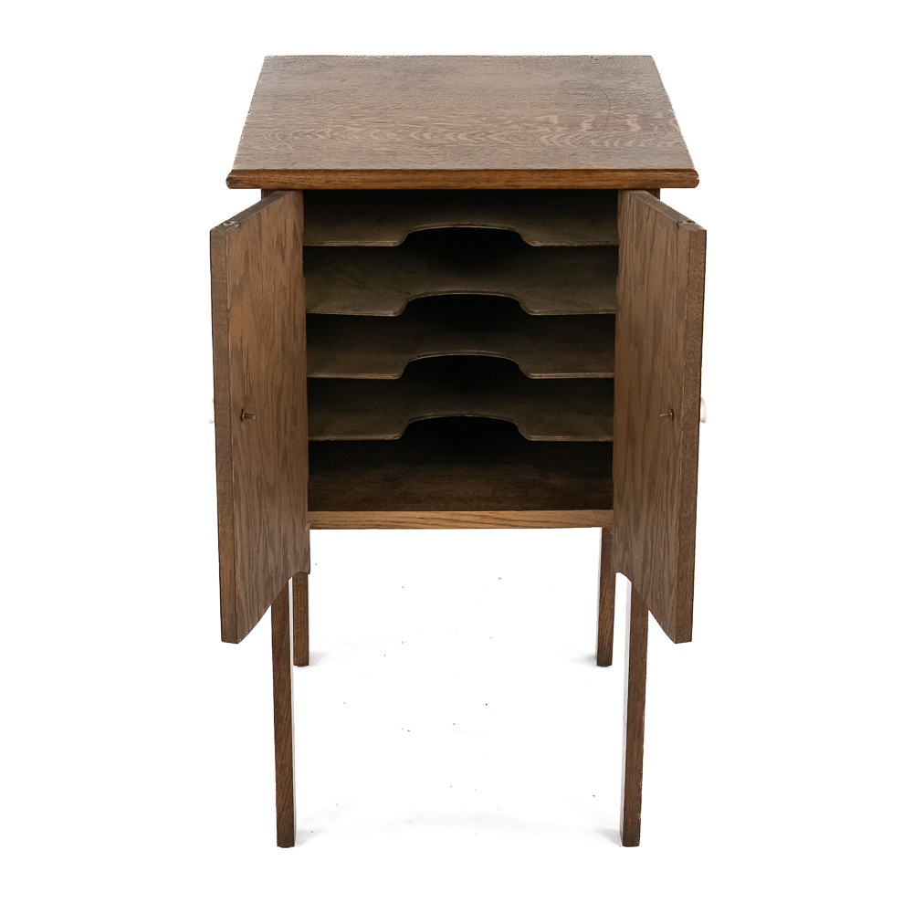 Oak Disc Record Base Cabinet