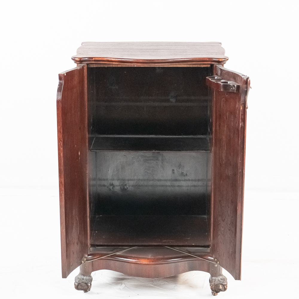 Mahogany Bow Front Record Cabinet