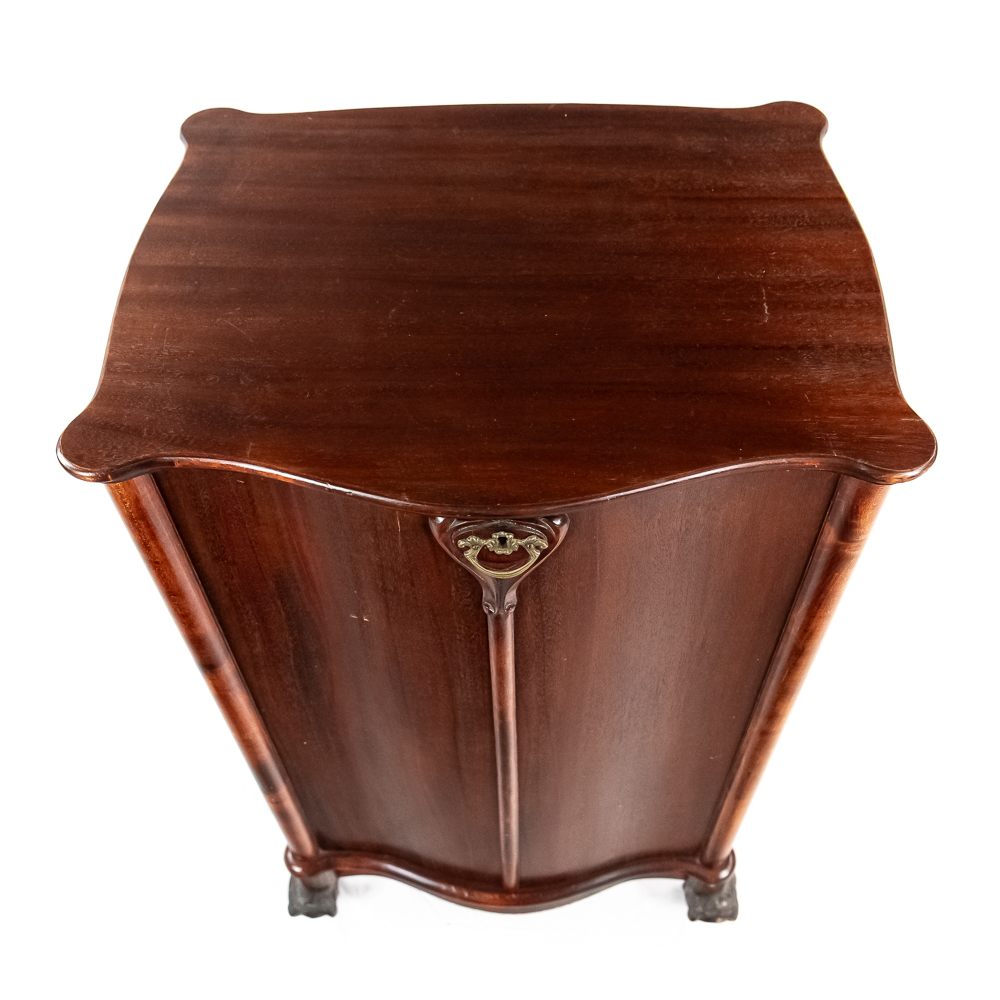 Mahogany Bow Front Record Cabinet