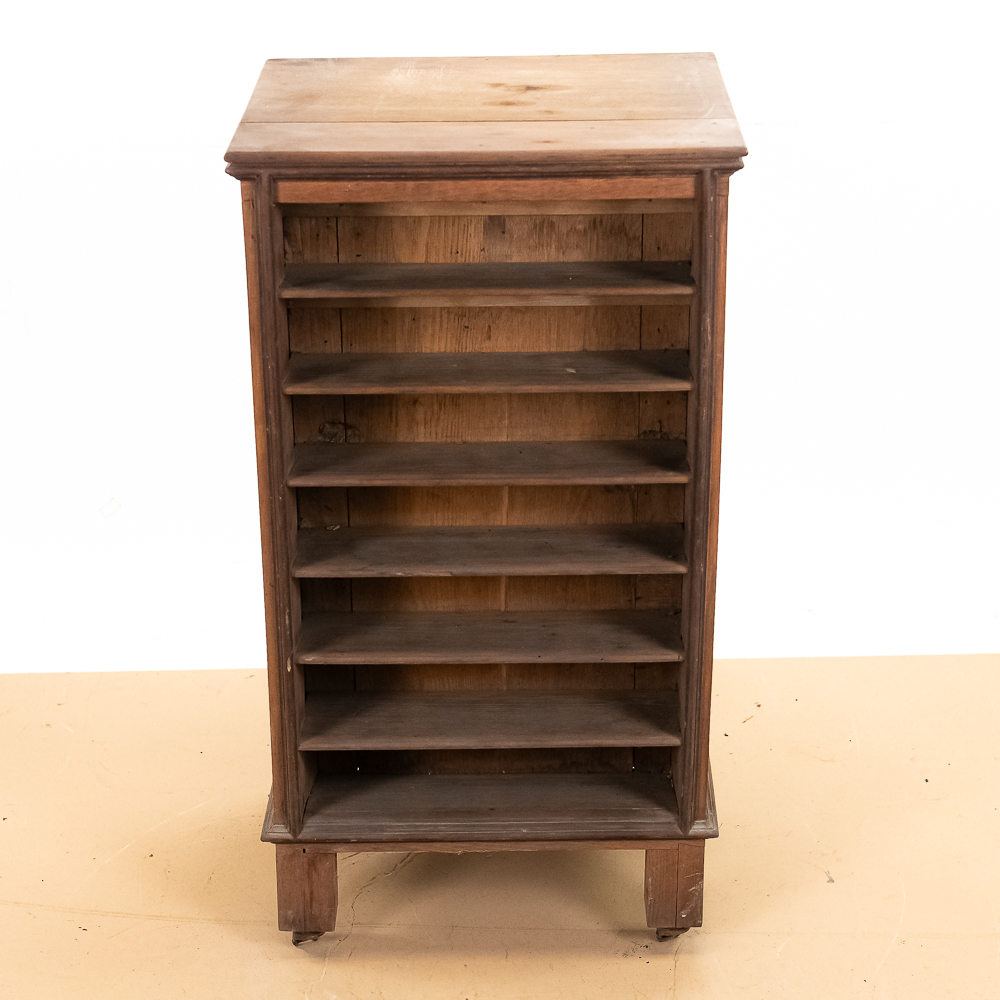 Oak Cylinder Record Cabinet