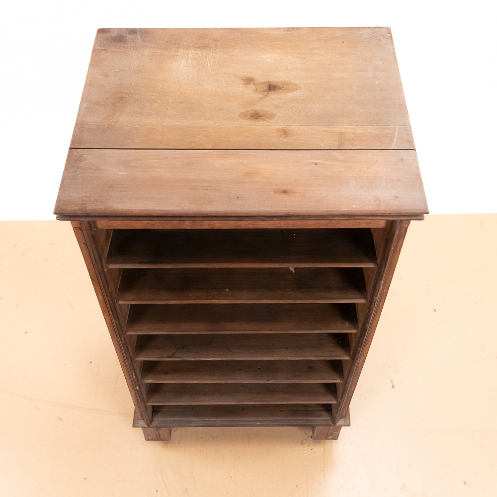 Oak Cylinder Record Cabinet
