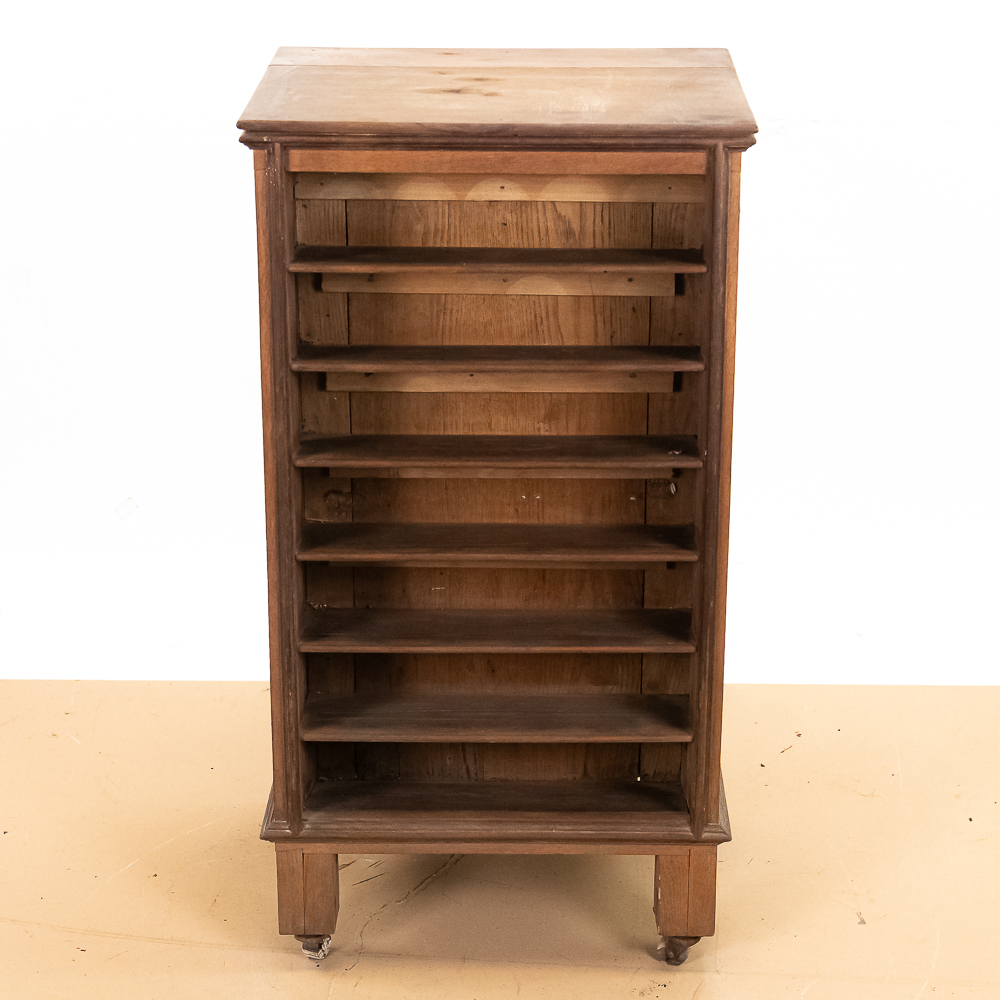 Oak Cylinder Record Cabinet