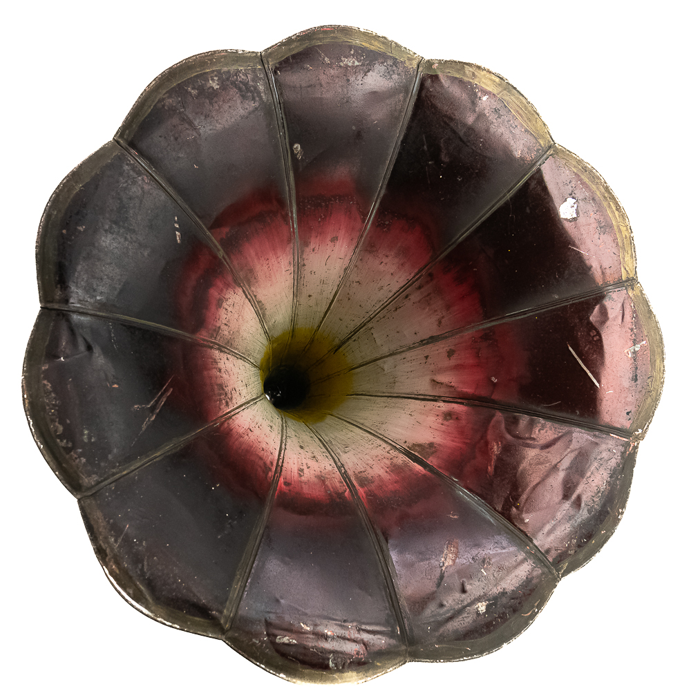 11 Panel Ruby Morning Glory Phonograph Horn