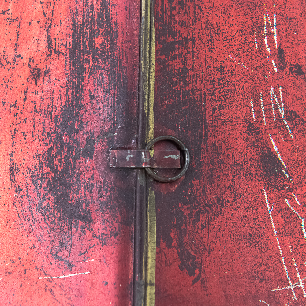 Antique Ruby Red Floral Phonograph Horn