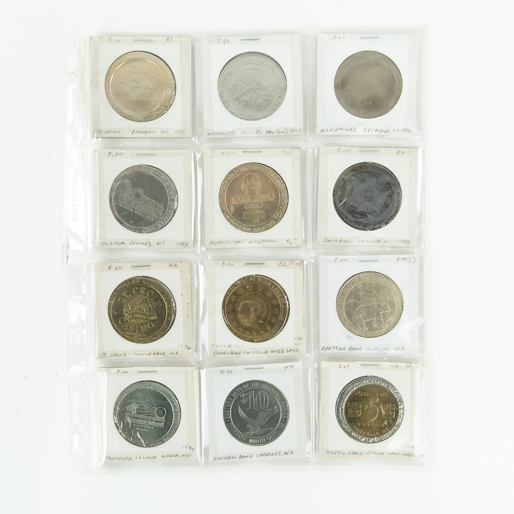 46 Assorted 90s-00s Riverboat Casino Gaming Tokens