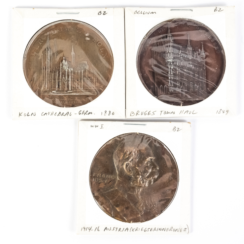 1849 Bruges Hall 1880 Cologne WWI Bronze Medals