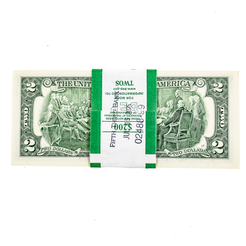 2017-A $2 Dollar BEP Pack (100) Sequential FRN $2