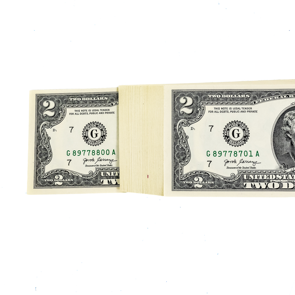 2017-A $2 Dollar BEP Pack (100) Sequential FRN $2