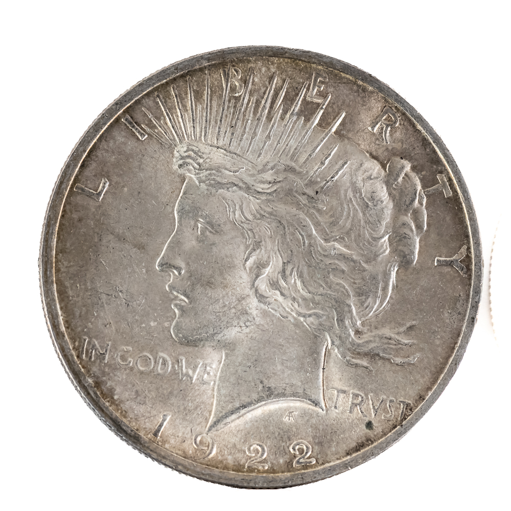 (4) 1922 Peace Silver Dollars