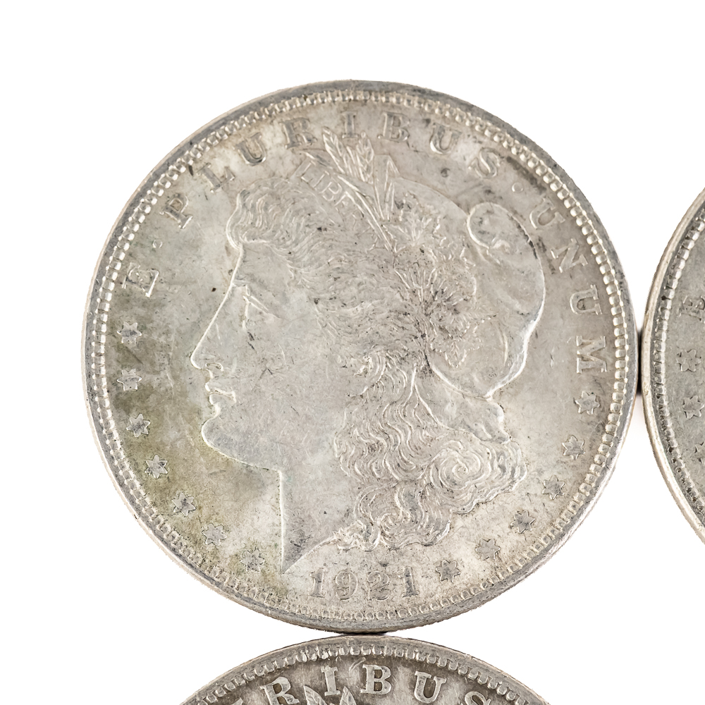 (4) 1921 Morgan 90% Silver Dollars