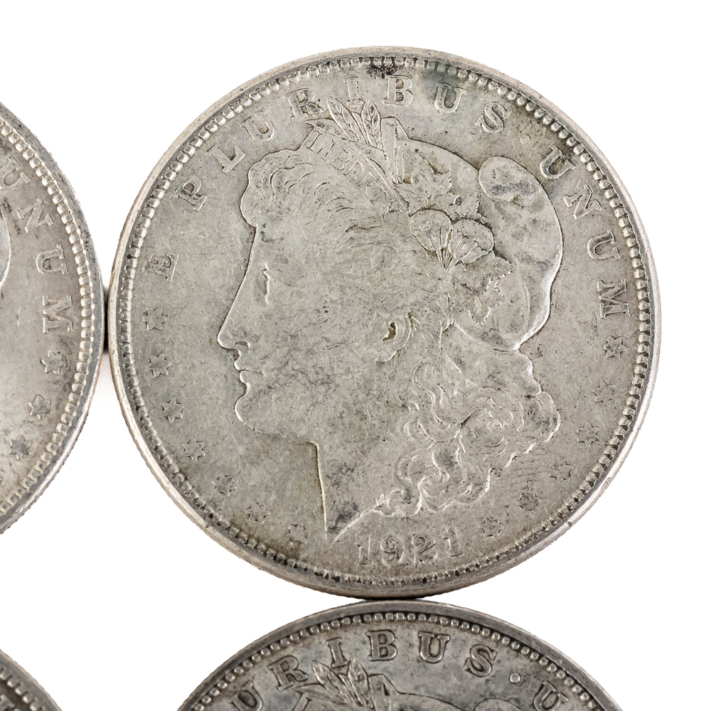 (4) 1921 Morgan 90% Silver Dollars