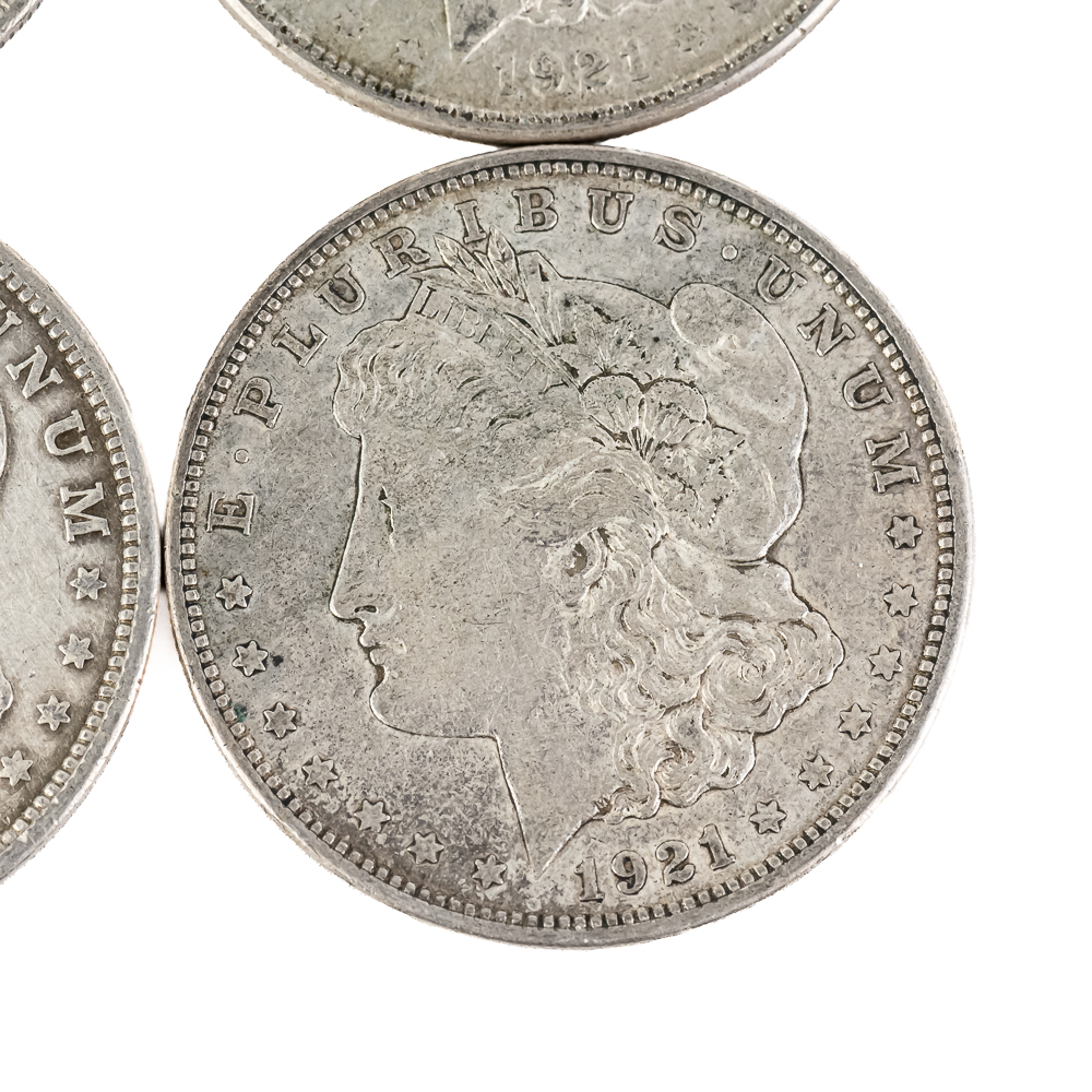 (4) 1921 Morgan 90% Silver Dollars