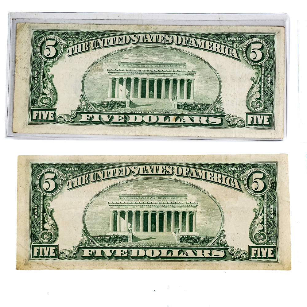(23)Assorted 1928-1963 $5 Dollar Note Certificates