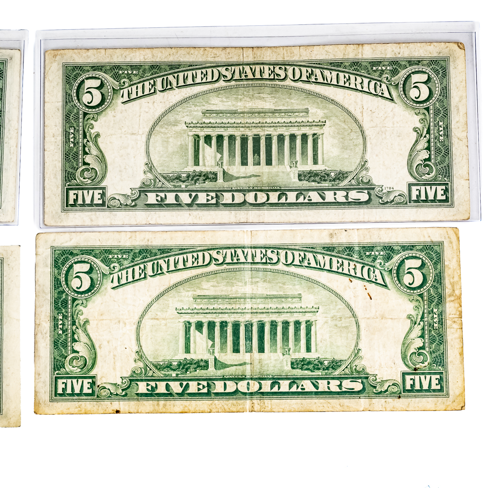 (23)Assorted 1928-1963 $5 Dollar Note Certificates