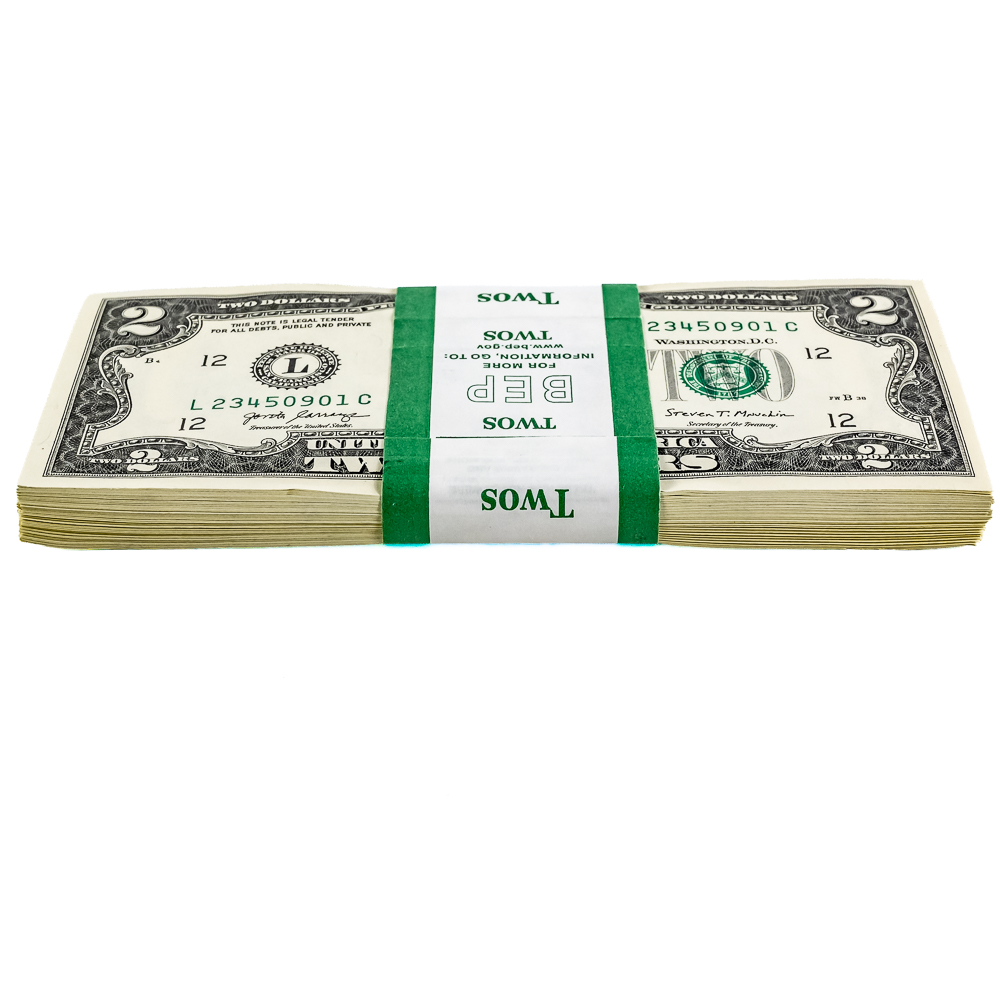 (2) 2017-A $2 Dollar BEP Packs w Sequential Bills