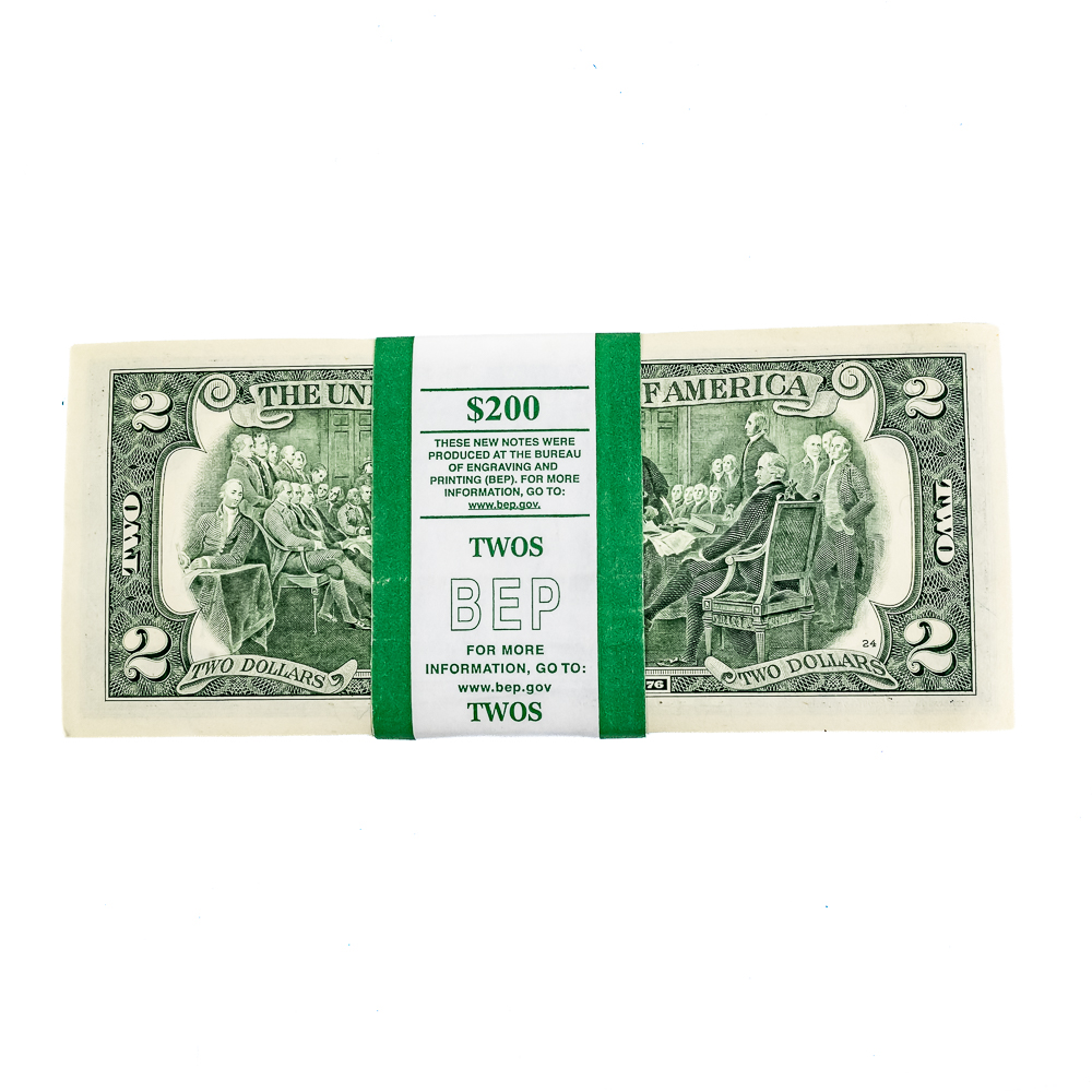 (2) 2017-A $2 Dollar BEP Packs w Sequential Bills