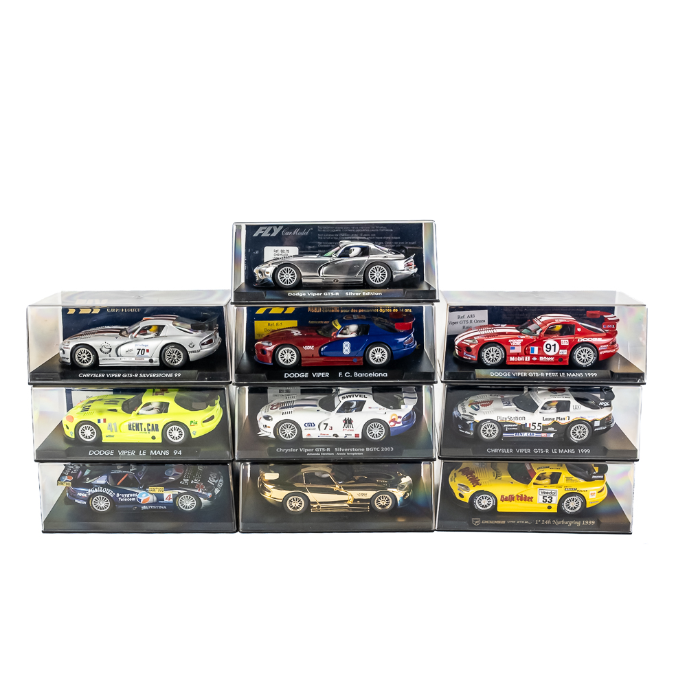 (10) Dodge Viper FLY 1:32 Scale Model Slot Cars