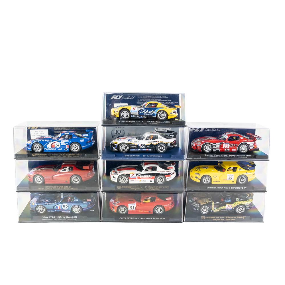 (10) Dodge Viper FLY 1:32 Scale Model Slot Cars