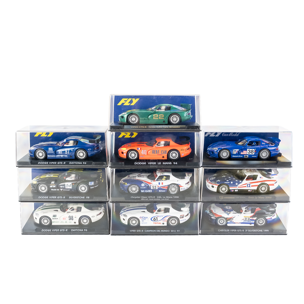 (10) Dodge Viper FLY 1:32 Scale Model Slot Cars