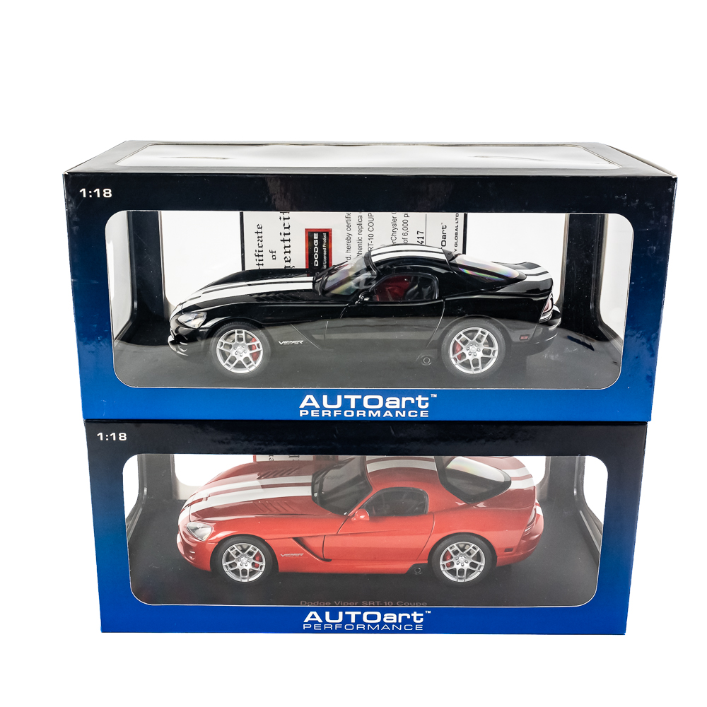 (2) NIB AutoArt Dodge Viper Model Car Assortment