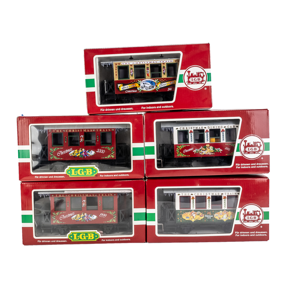 (5) L.G.B. 1999-2003 Christmas Train Railway Cars