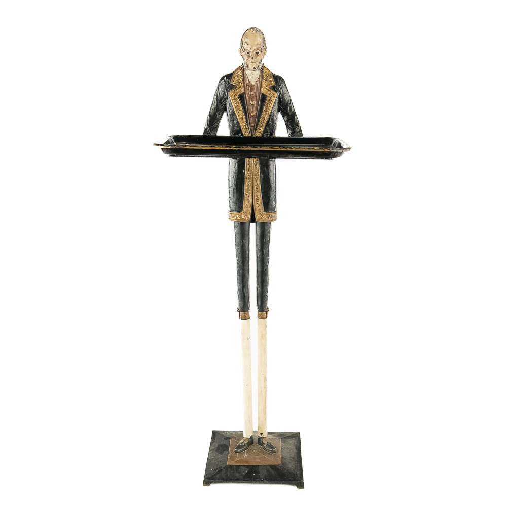 Cast Metal Butler Stand/Slot Machine Coin Stand