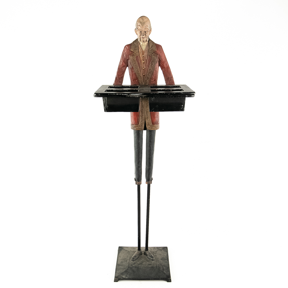 Cast Metal Butler Stand with Slotted Tray